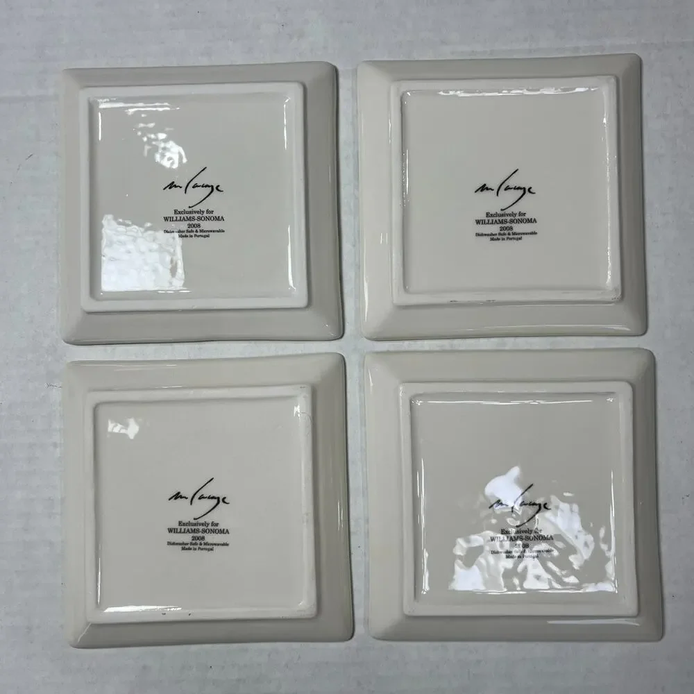 Williams Sonoma Grand Tour Appetizer Plates Set 4 Marc Lacaze 2008 NIB Ceramic